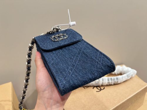 CHANEL Chain Shoulder Bag Denim
