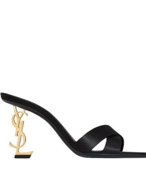 SAINT LAURENT OPYUM MULES IN SATIN CREPE BLACK 8189319QAB11000 - 8